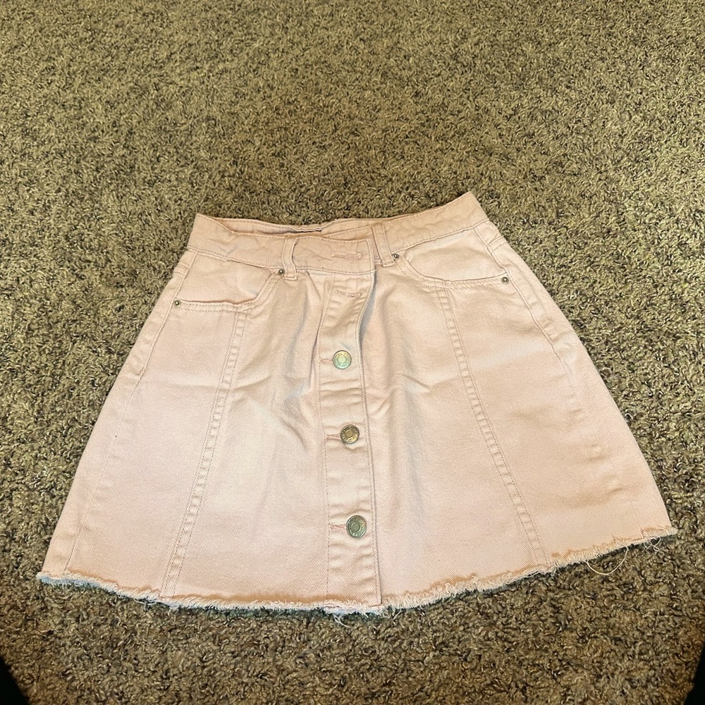 Lulus pink jean skirt